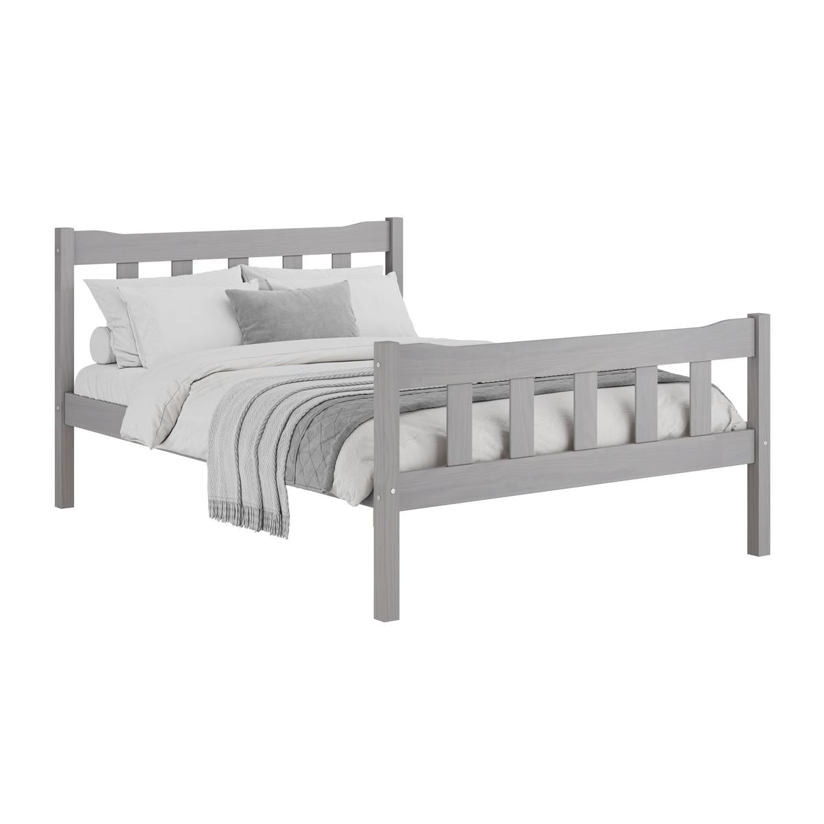 HO+ME Winslow Double Bed In Washed Grey-Beaumonde