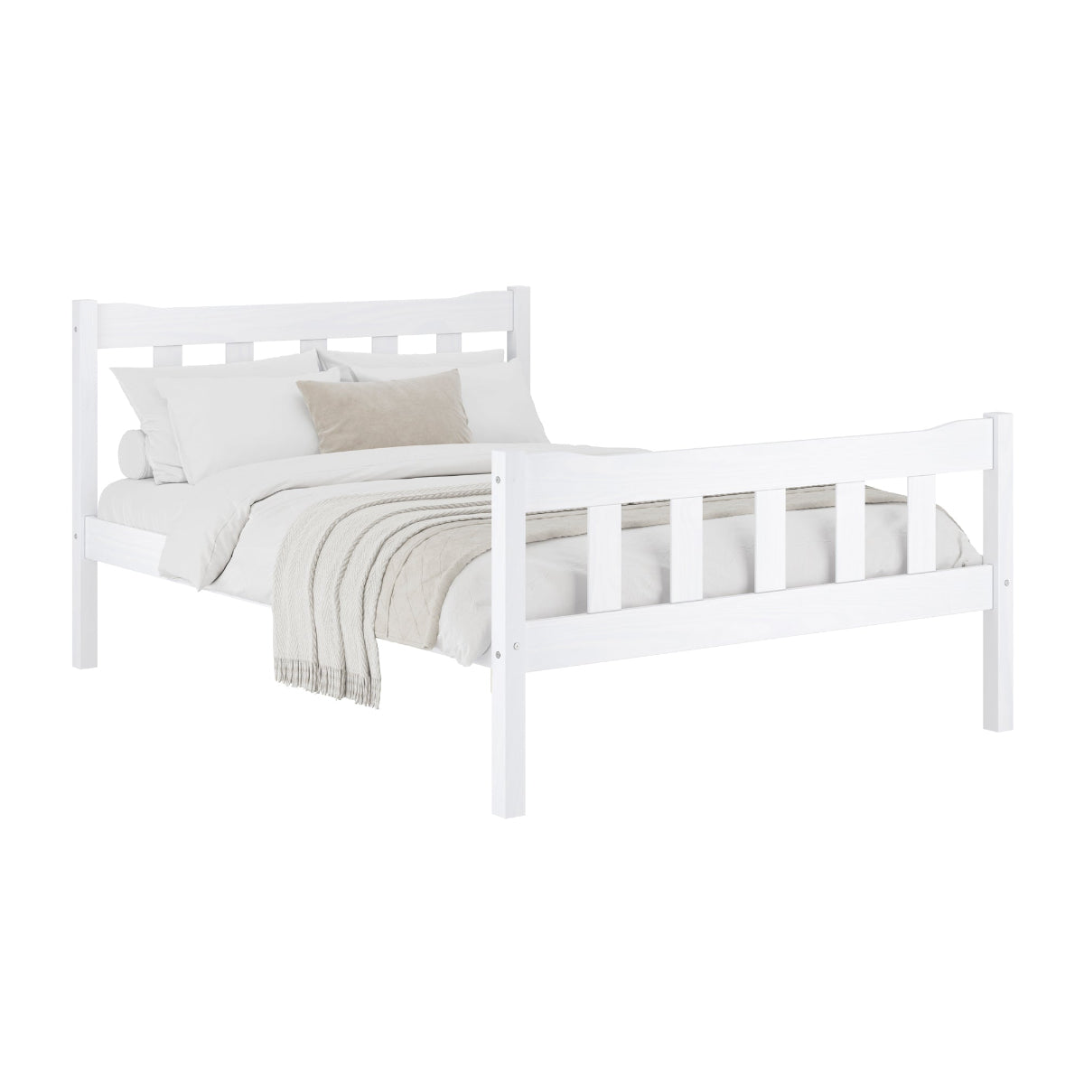 HO+ME Winslow King Size Bed In Washed White angle