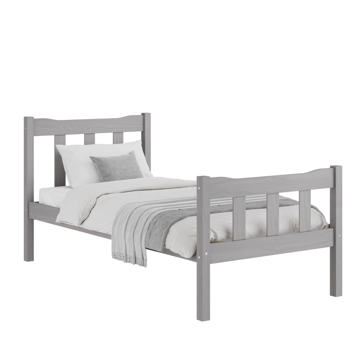 HO+ME Winslow Single Bed In Washed Grey angle