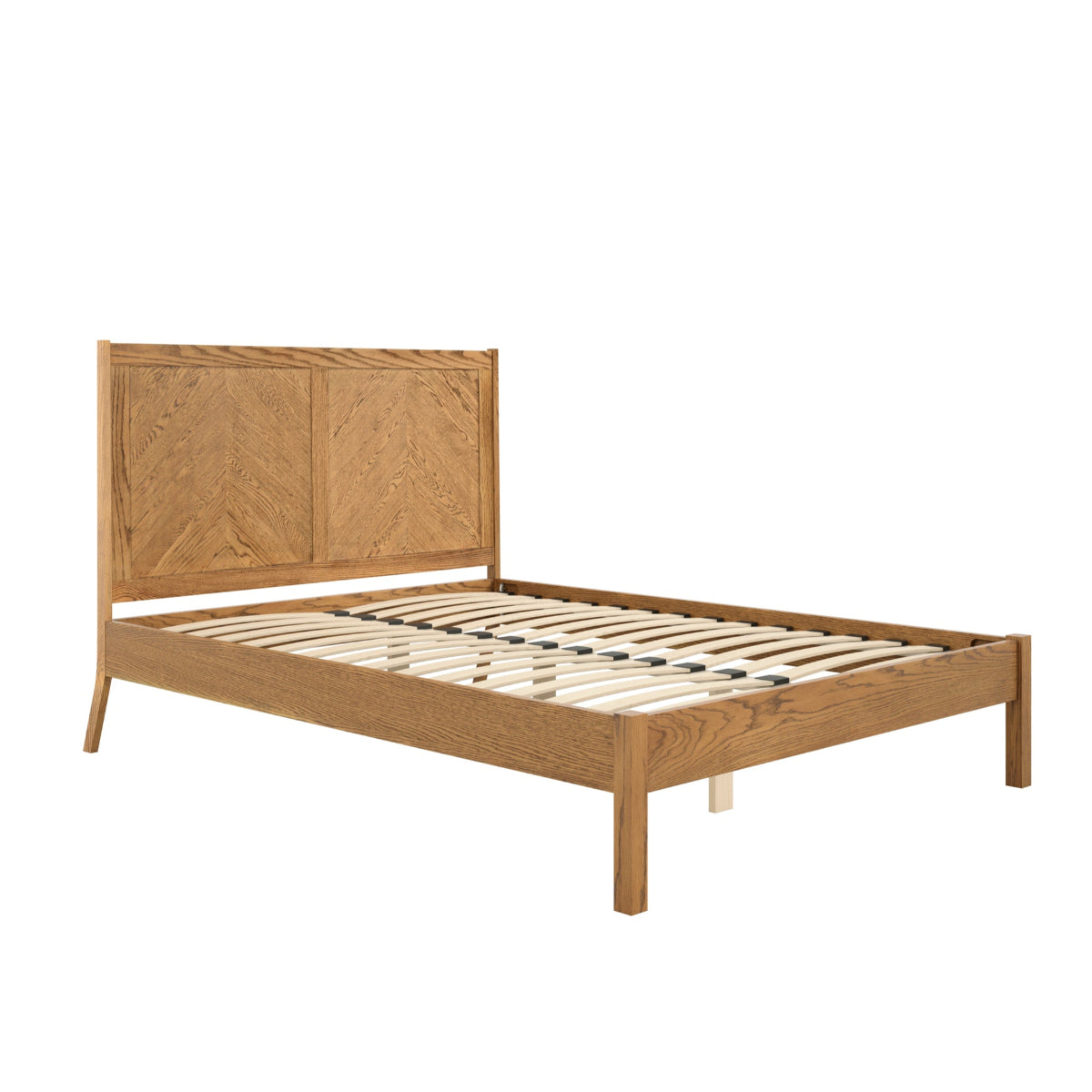 HO+ME Ziggy Double Bed In Smoked Herringbone angle 2