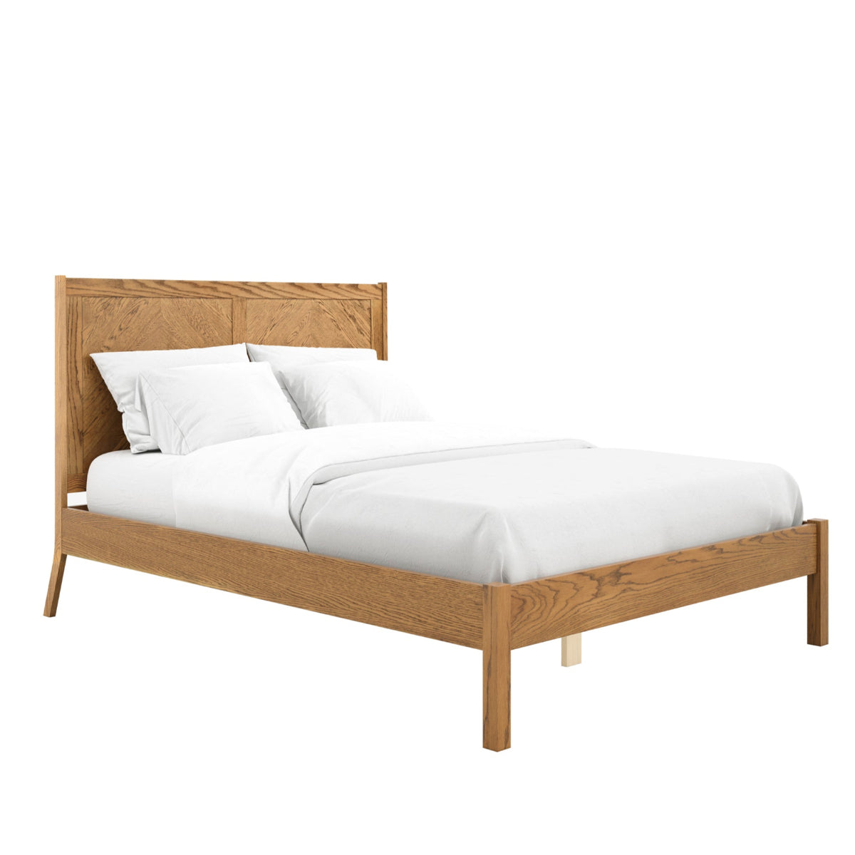 HO+ME Ziggy Kind Size Bed In Smoked Herringbone angle