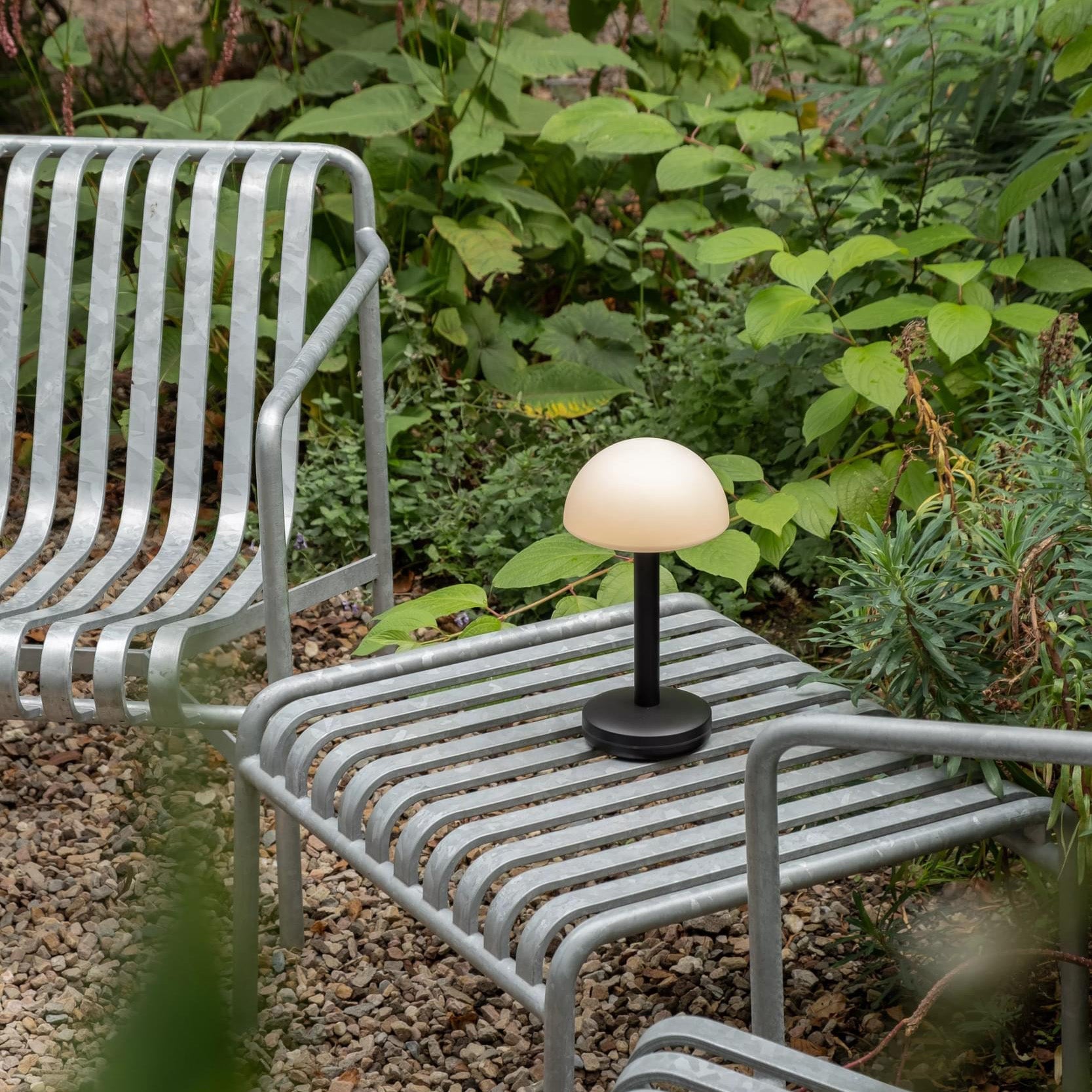 Humble Bug Rechargeable Table Light Black / Frosted - Beaumonde Outdoor Lamp lifestyle