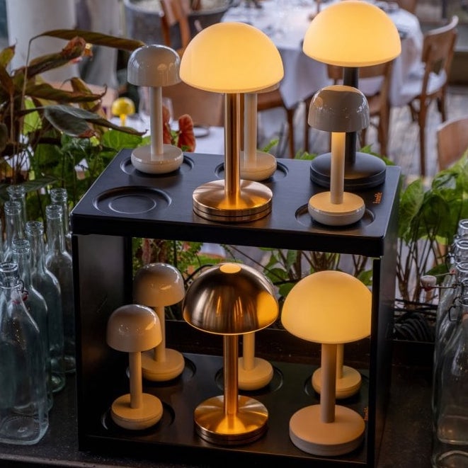 Humble Bug Rechargeable Table Light Gold / Frosted-HUMTL00306-Beaumonde