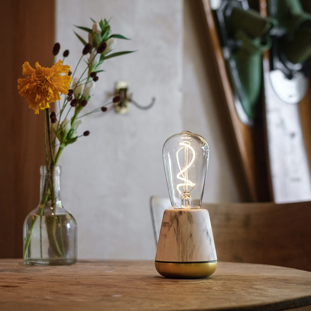 Humble One Rechargeable Table Light White Marble-Beaumonde