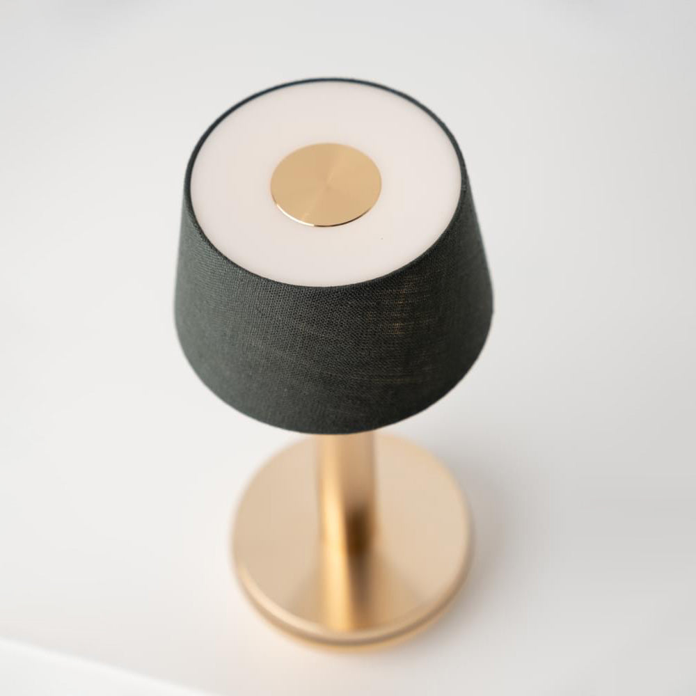 Humble Two Rechargeable Table Light Gold / Emerald Linen-Beaumonde