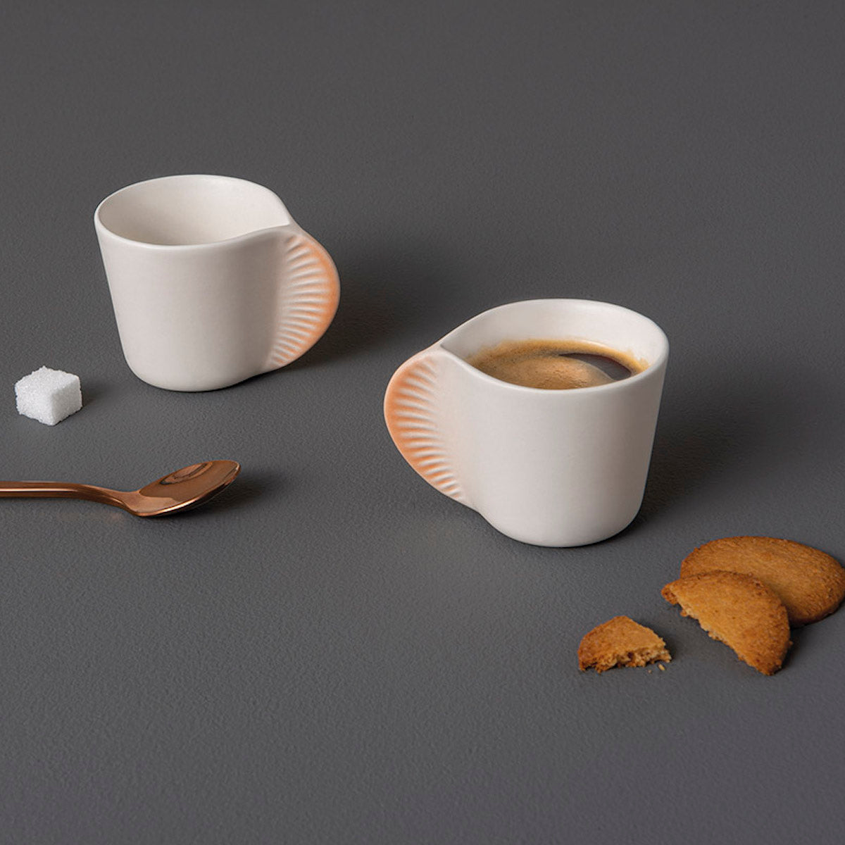 ibride Morphose Set of Two Coffee Cups - Pearl Grey-Beaumonde