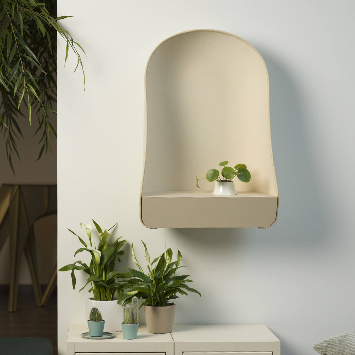 ibride Chaperon Chalk Wall Alcove with Drawer-Beaumonde