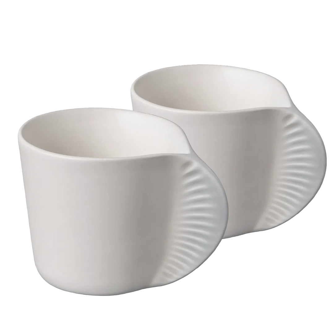 ibride Morphose Set of Two Coffee Cups - Pearl Grey-Beaumonde