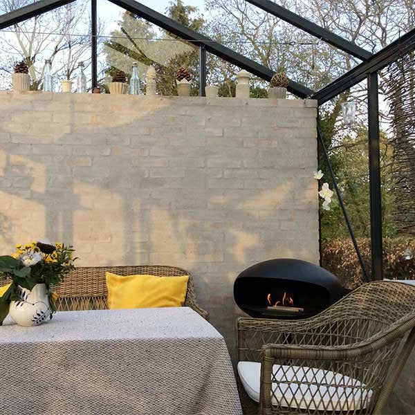 Cocoon Fires Pedestal - Matte Black with Steel Base