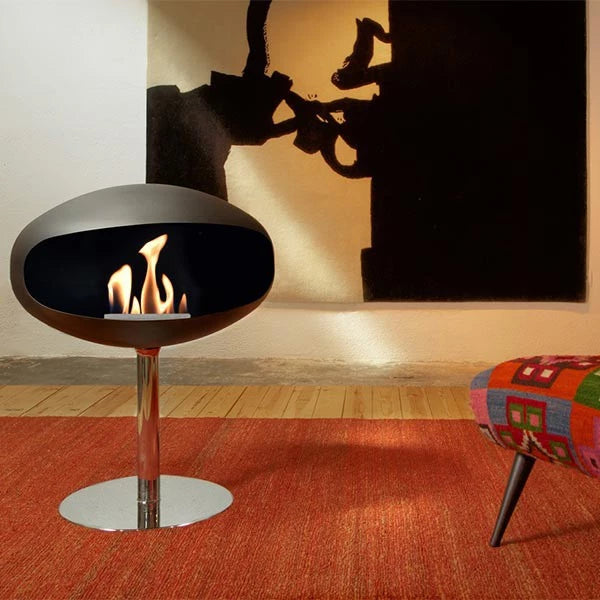 Cocoon Fires Pedestal - Matte Black with Steel Base