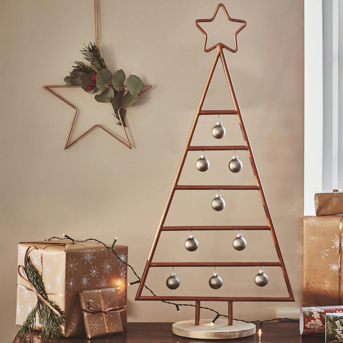 Ivyline Christmas Tree with Star Iron copper