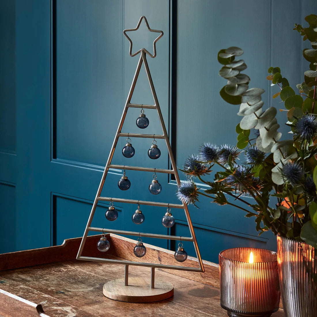 Ivyline Christmas Tree with Star Iron pewter