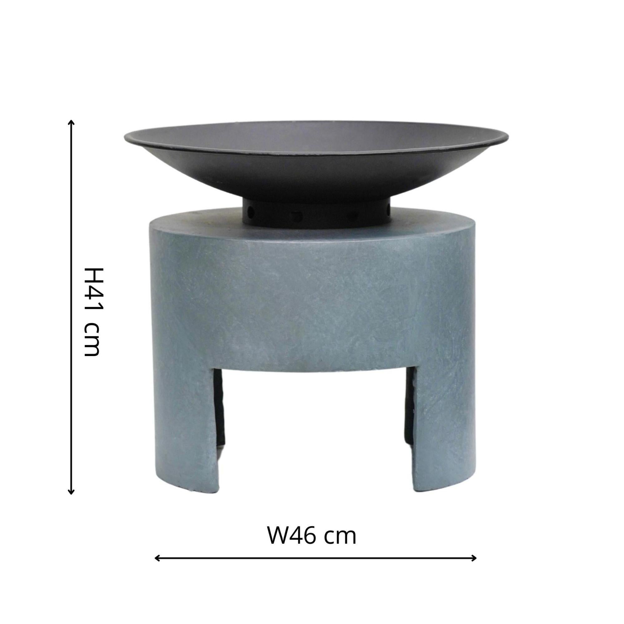 Ivyline Fire Pit & Oval Console Cement-Beaumonde