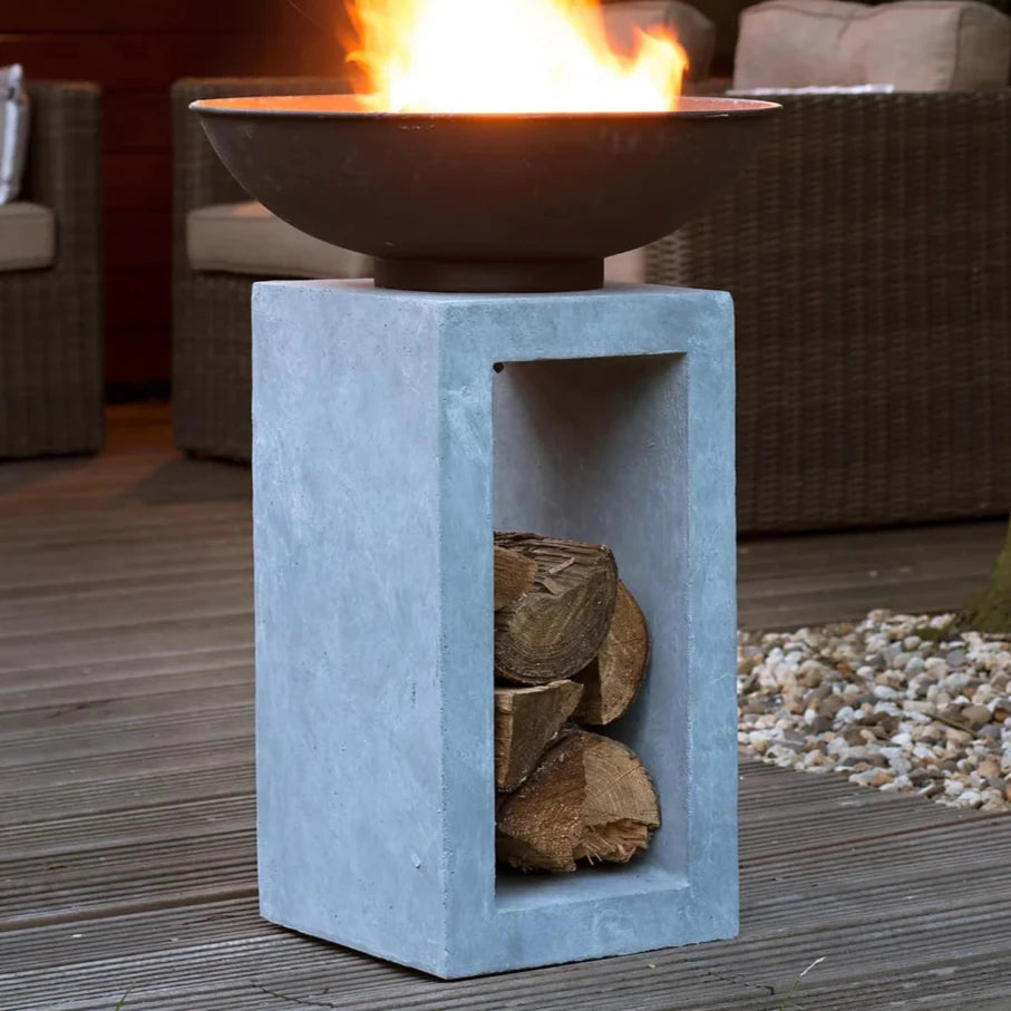 Ivyline Fire Pit & Square Console Cement