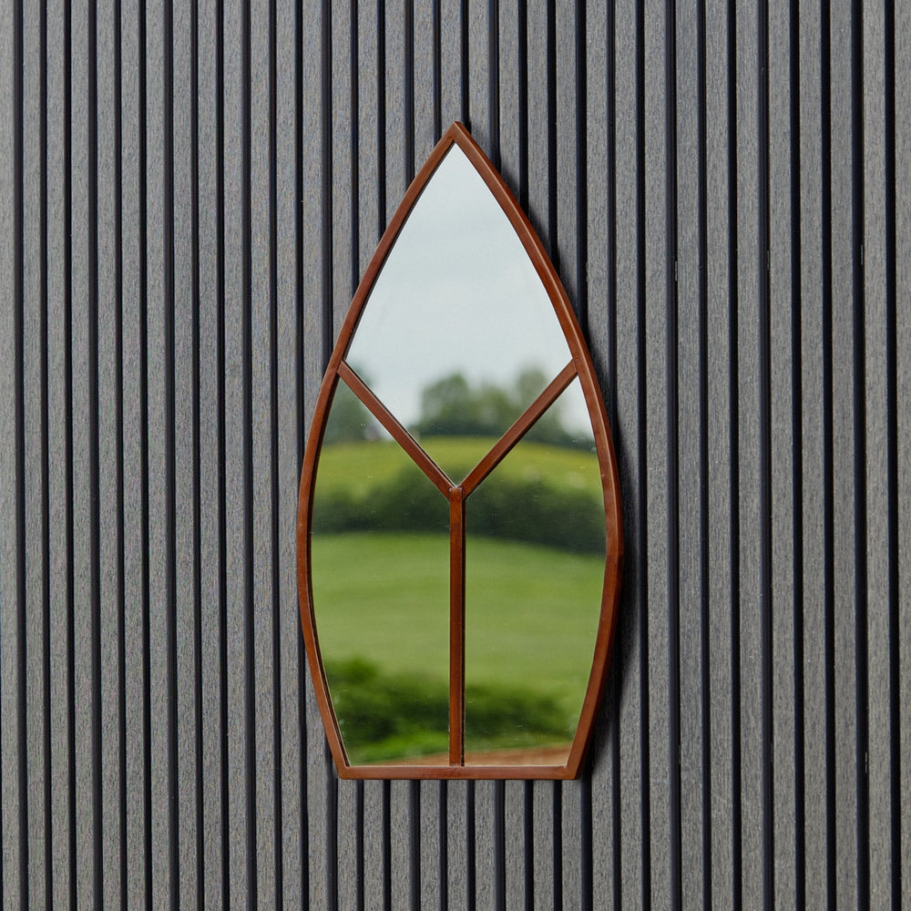 Ivyline Leaf Arch Outdoor Mirror Natural-Beaumonde