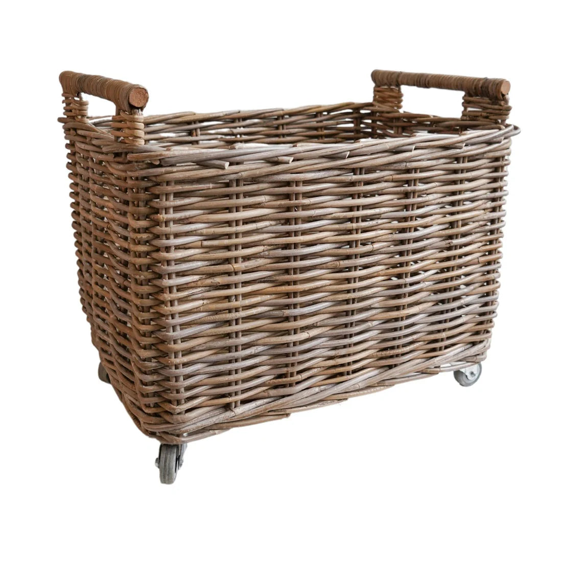 Ivyline Natural Rattan Log Cart