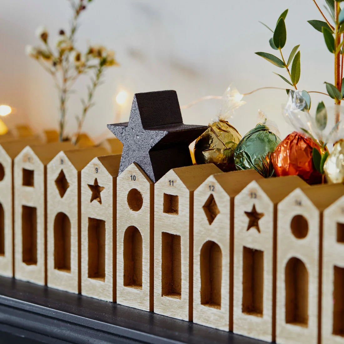 Ivyline Nordic Wooden Advent Calender H6cm W70cm