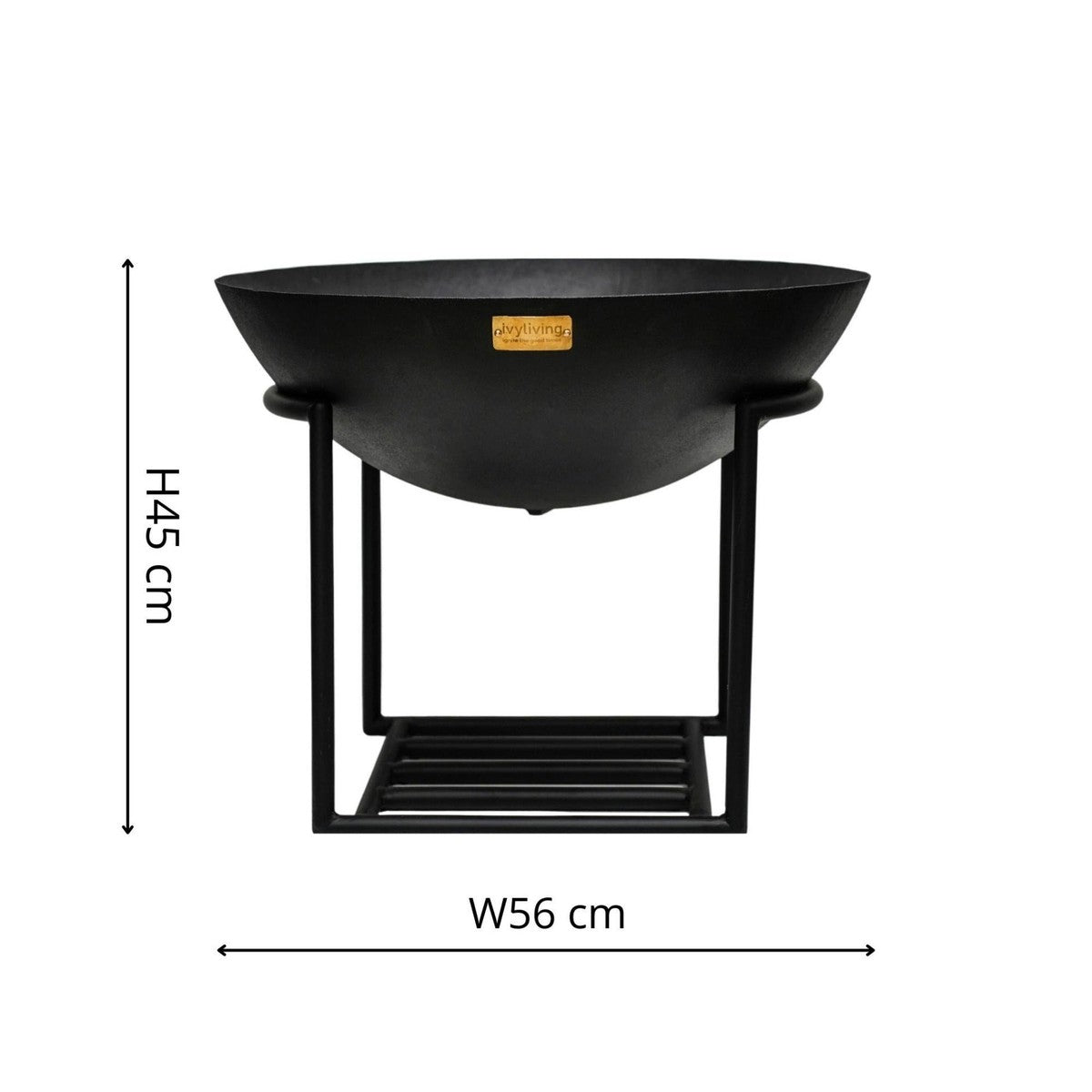 Ivyline Outdoor Cast Iron Fire Pit on Stand