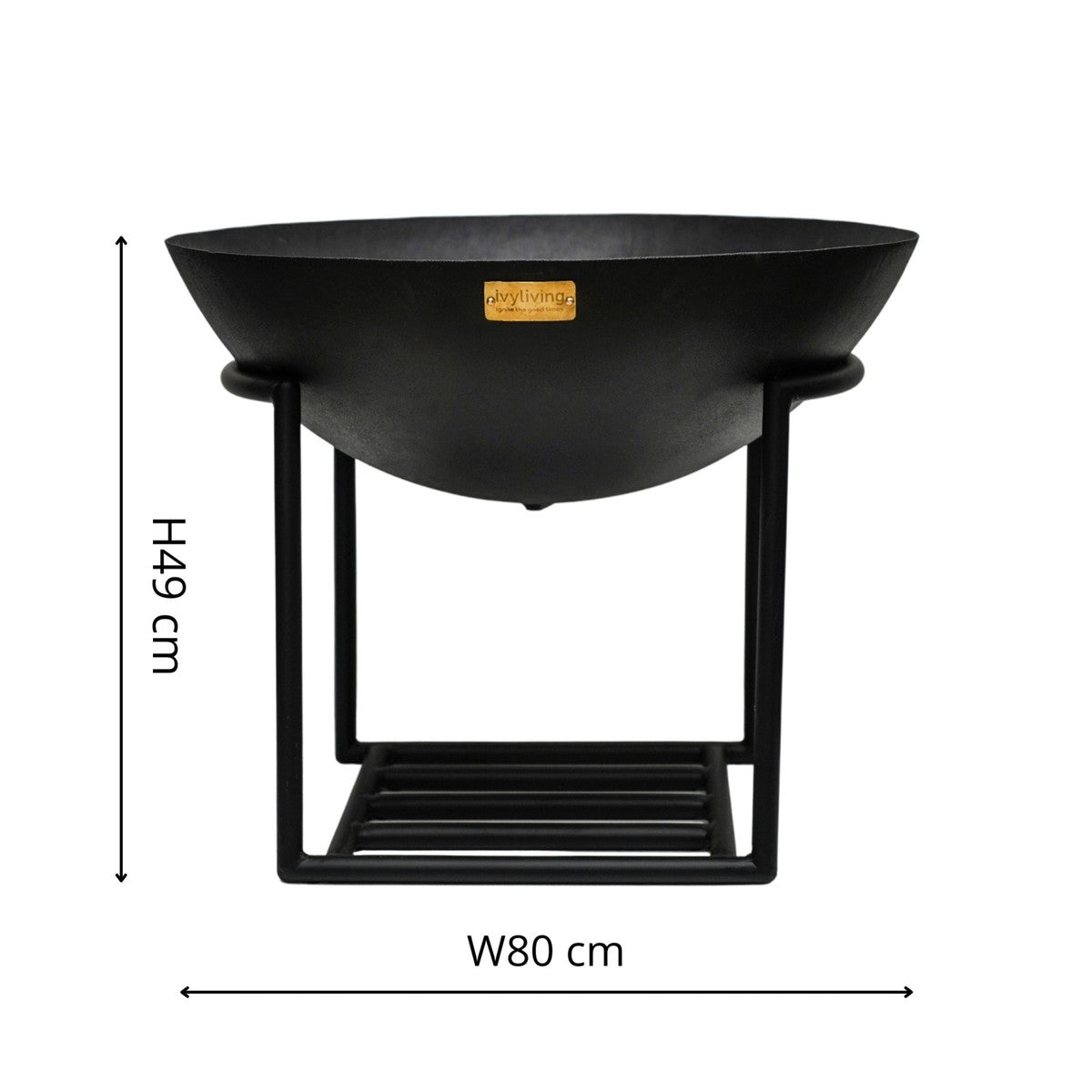 Ivyline Outdoor Cast Iron Fire Pit on Stand