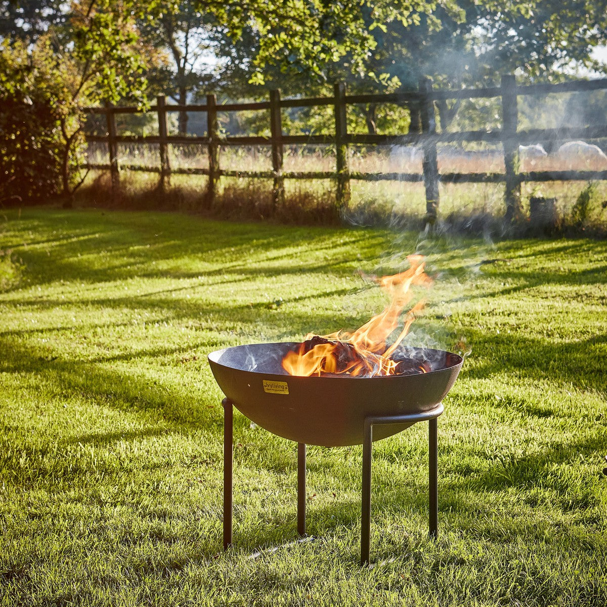 Ivyline Outdoor Cast Iron Fire Pit on Stand
