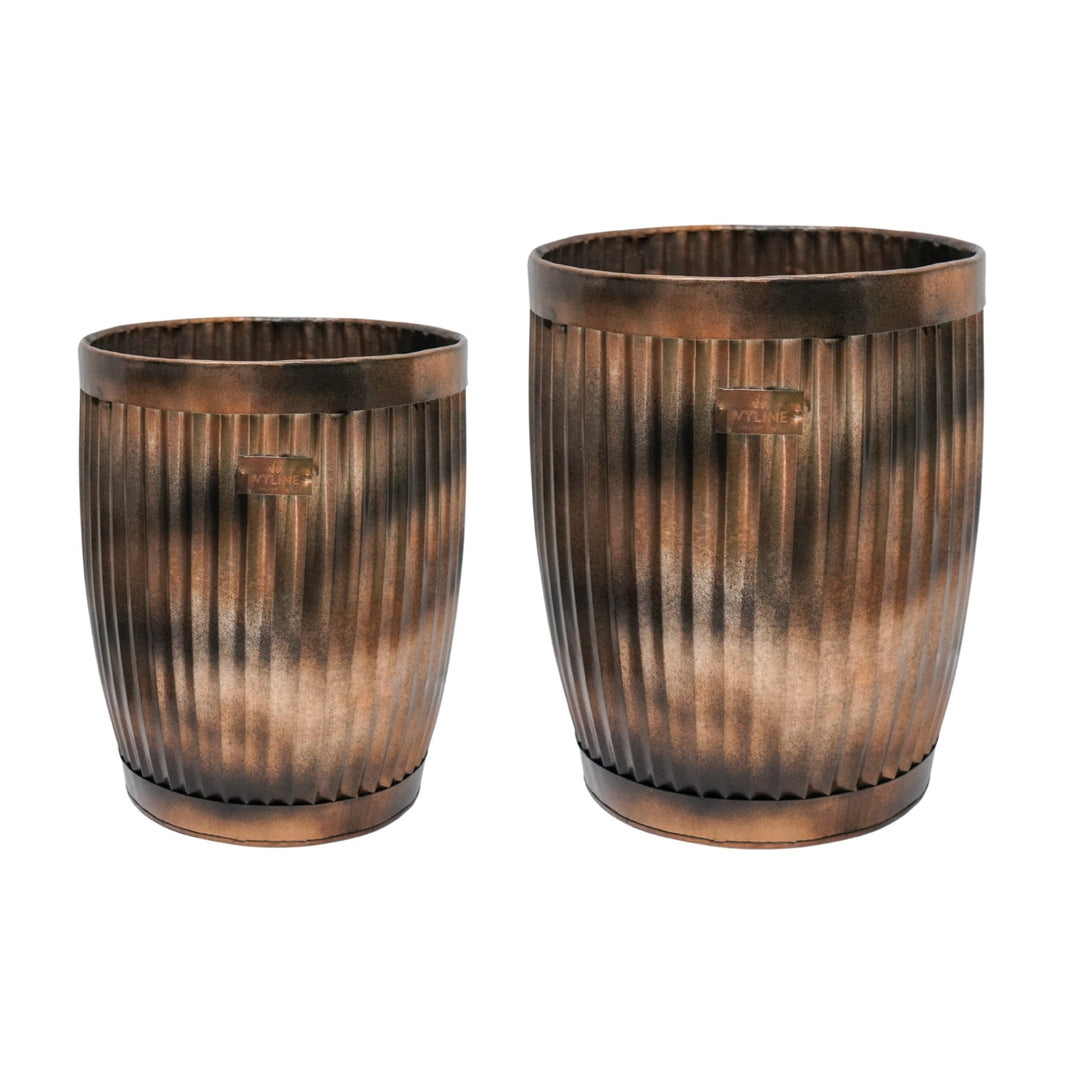 Ivyline Outdoor Hampton Copper Planter Set of 2-Beaumonde