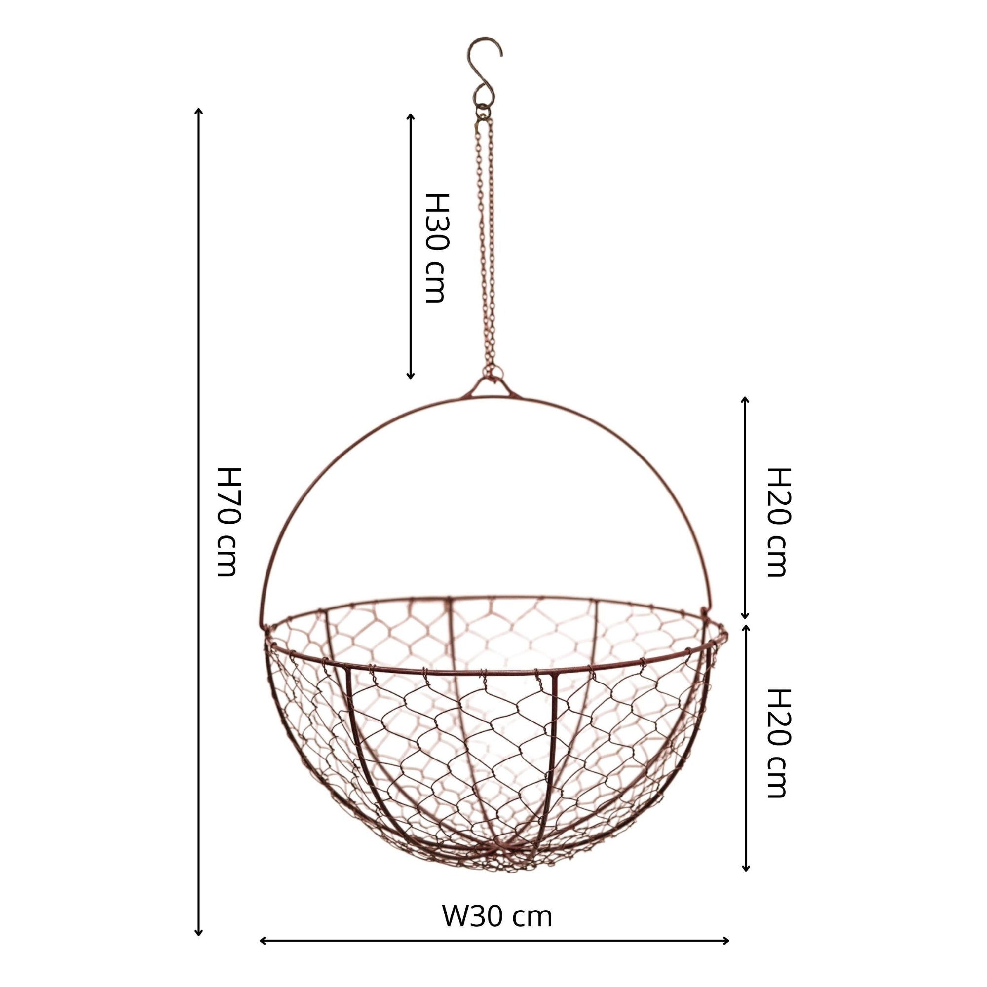 Ivyline Outdoor Hanging Wired Netted Basket-Beaumonde