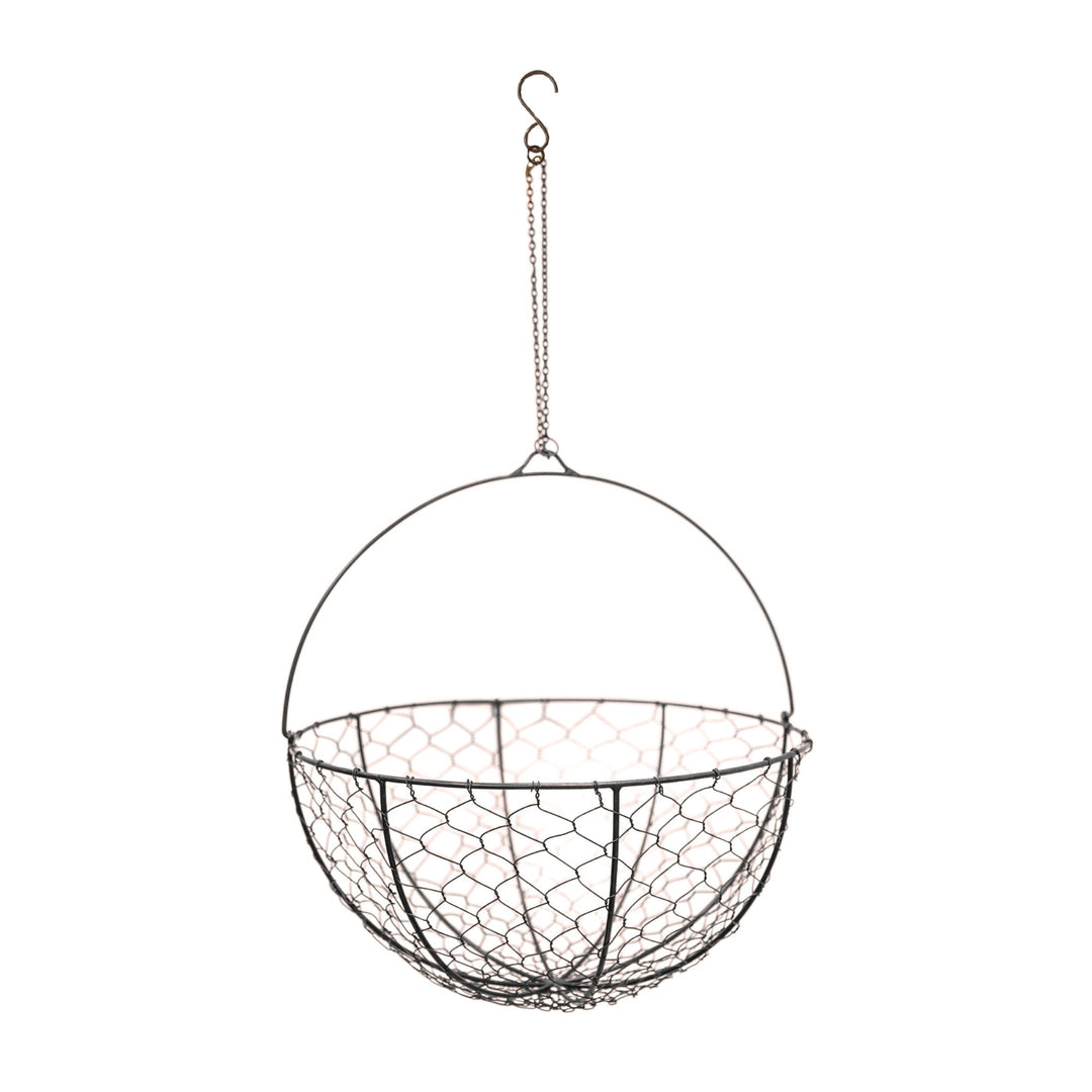 Ivyline Outdoor Hanging Wired Netted Basket-Beaumonde