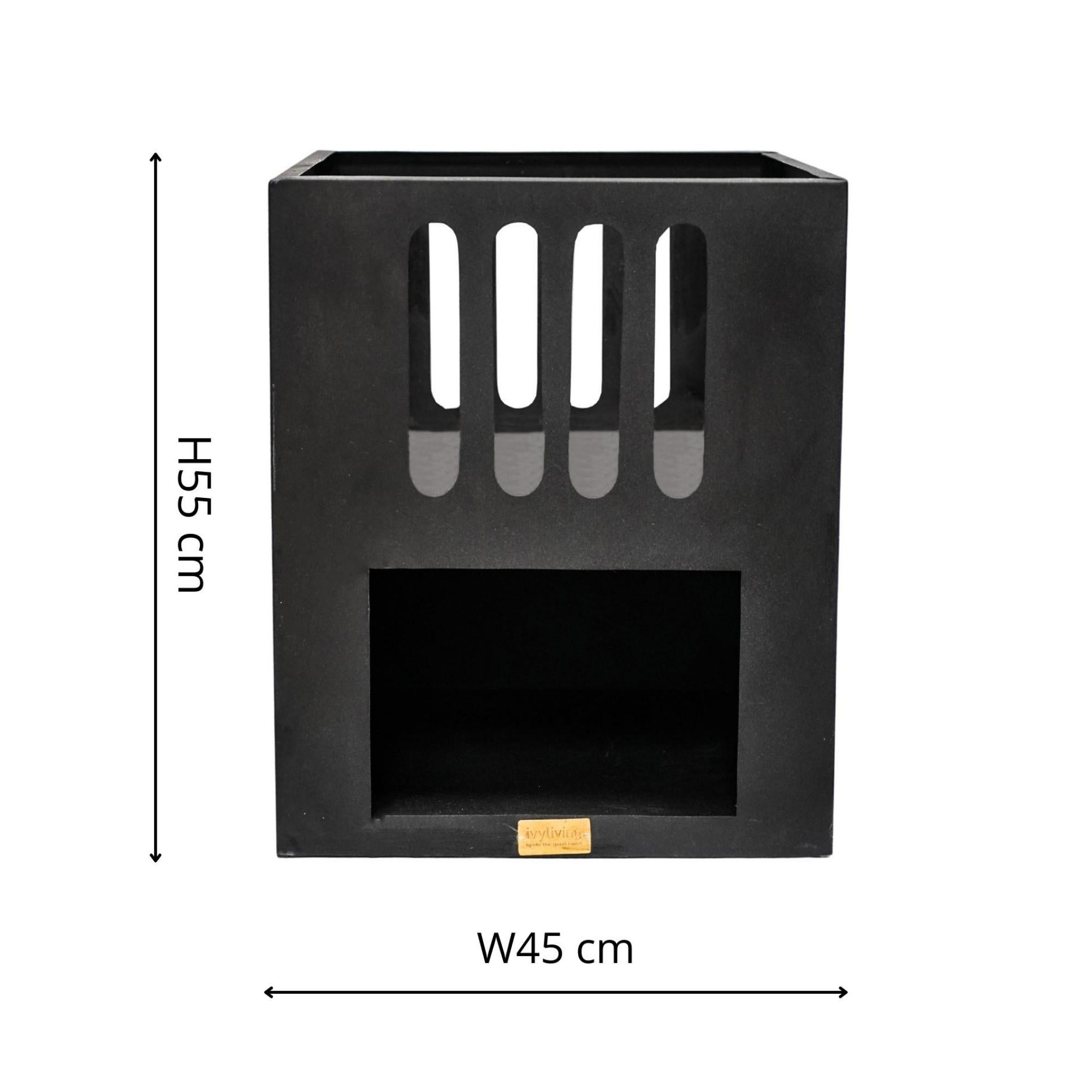 Ivyline Outdoor Libra Contemporary Fire Pit Matt Black-Beaumonde