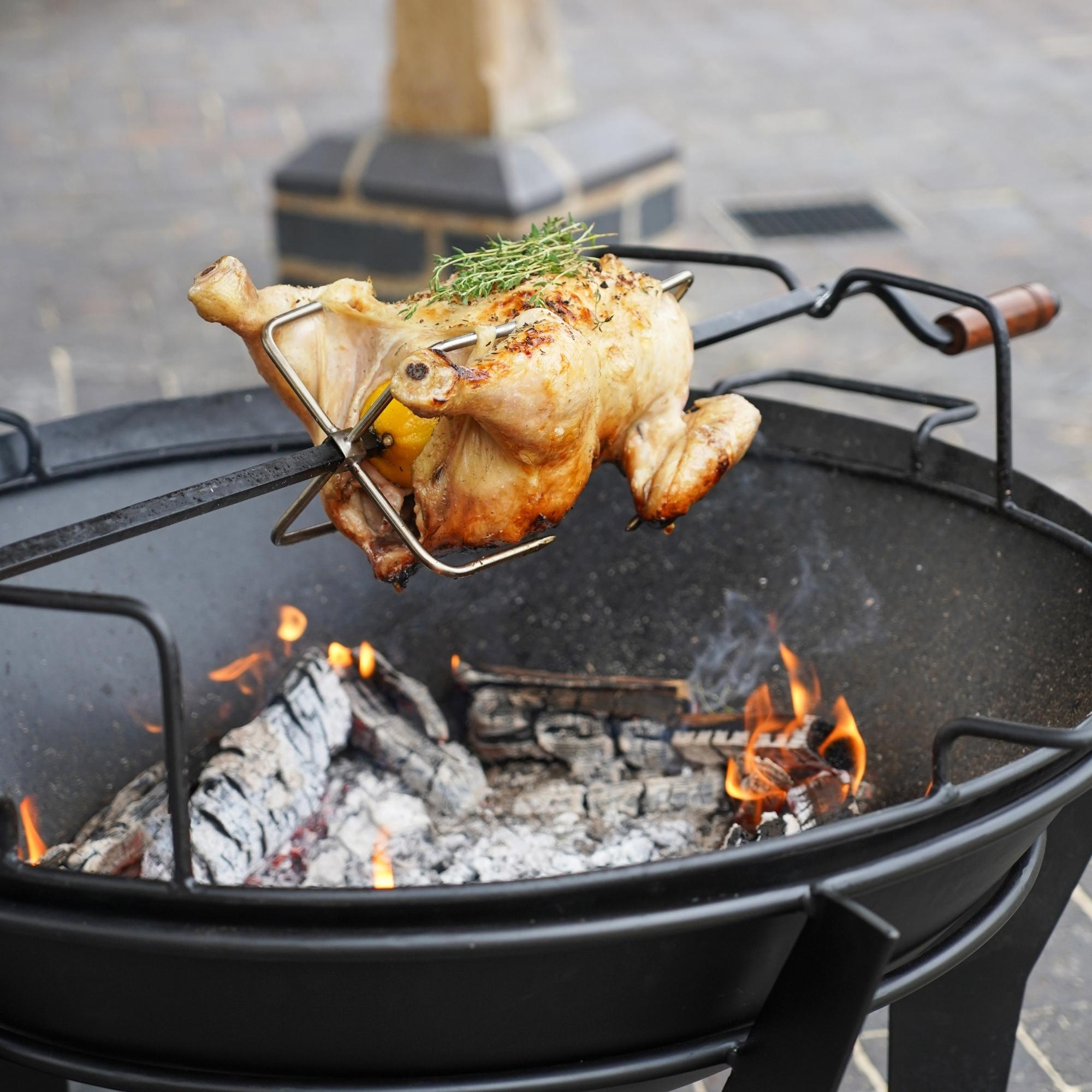 Ivyline Outdoor Metal Kendal Fire Pit on Stand Black-Beaumonde