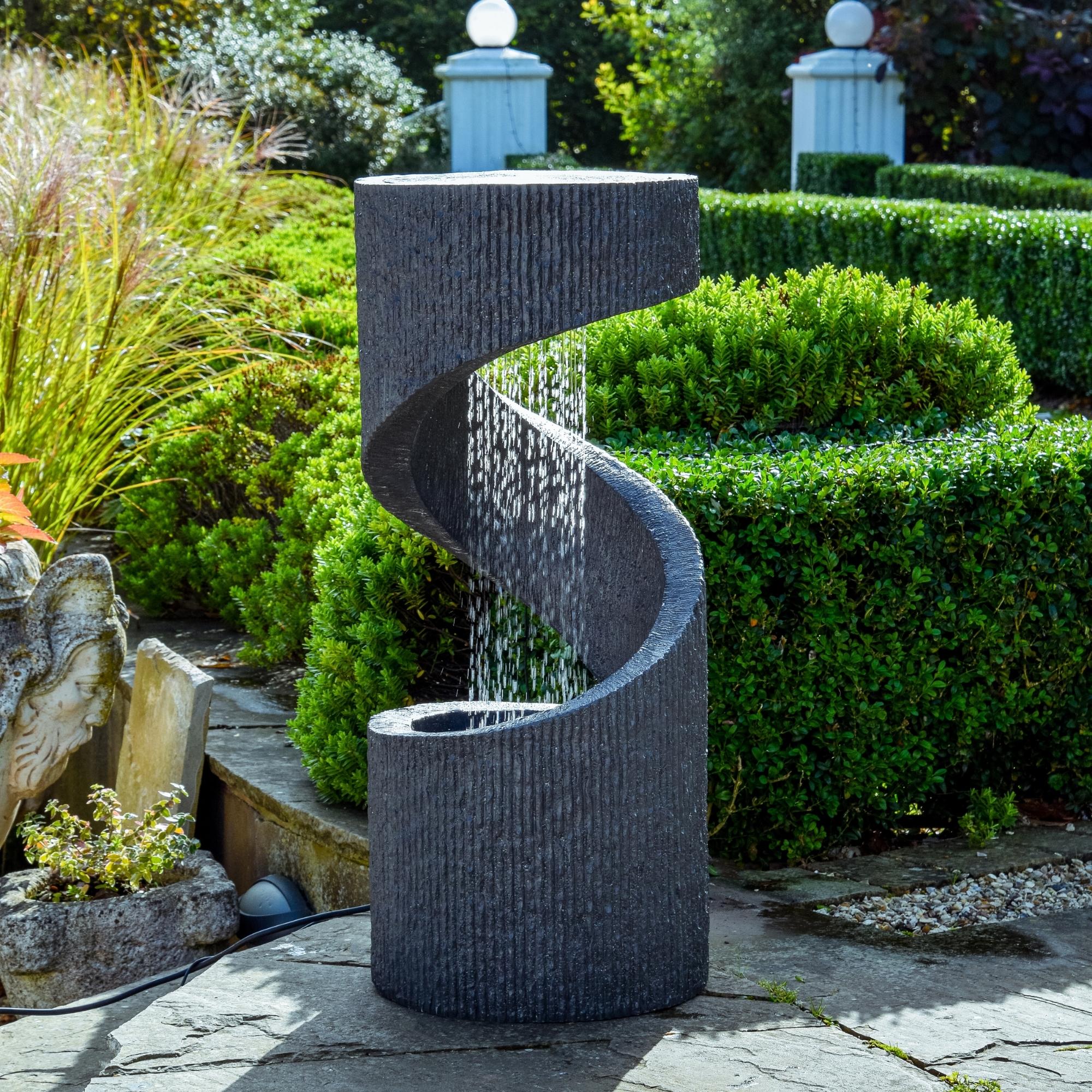Ivyline Outdoor Spiral Water Feature-Beaumonde