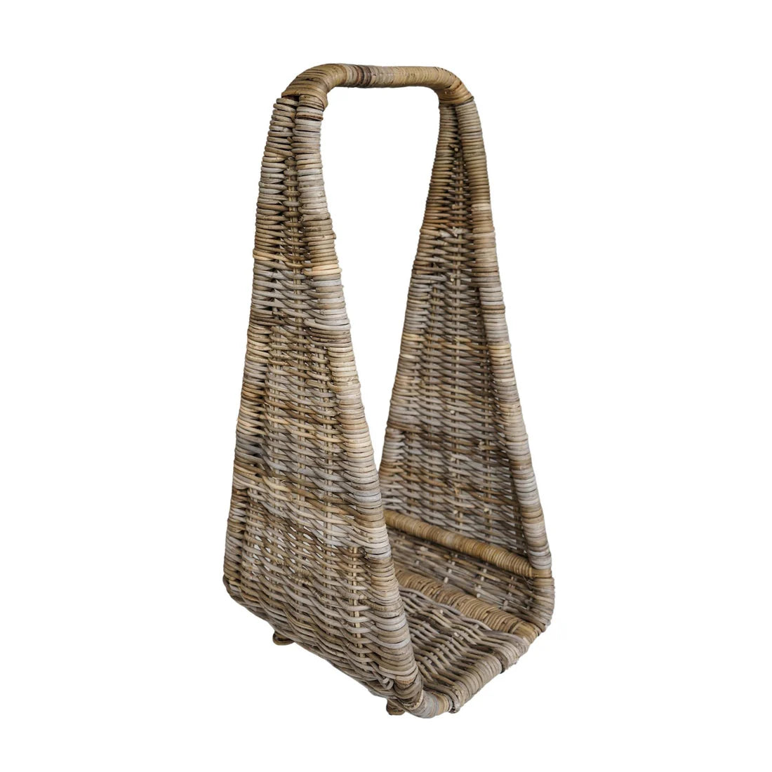 Ivyline Natural Rattan Tall Log Storage with handle H90cm W35cm