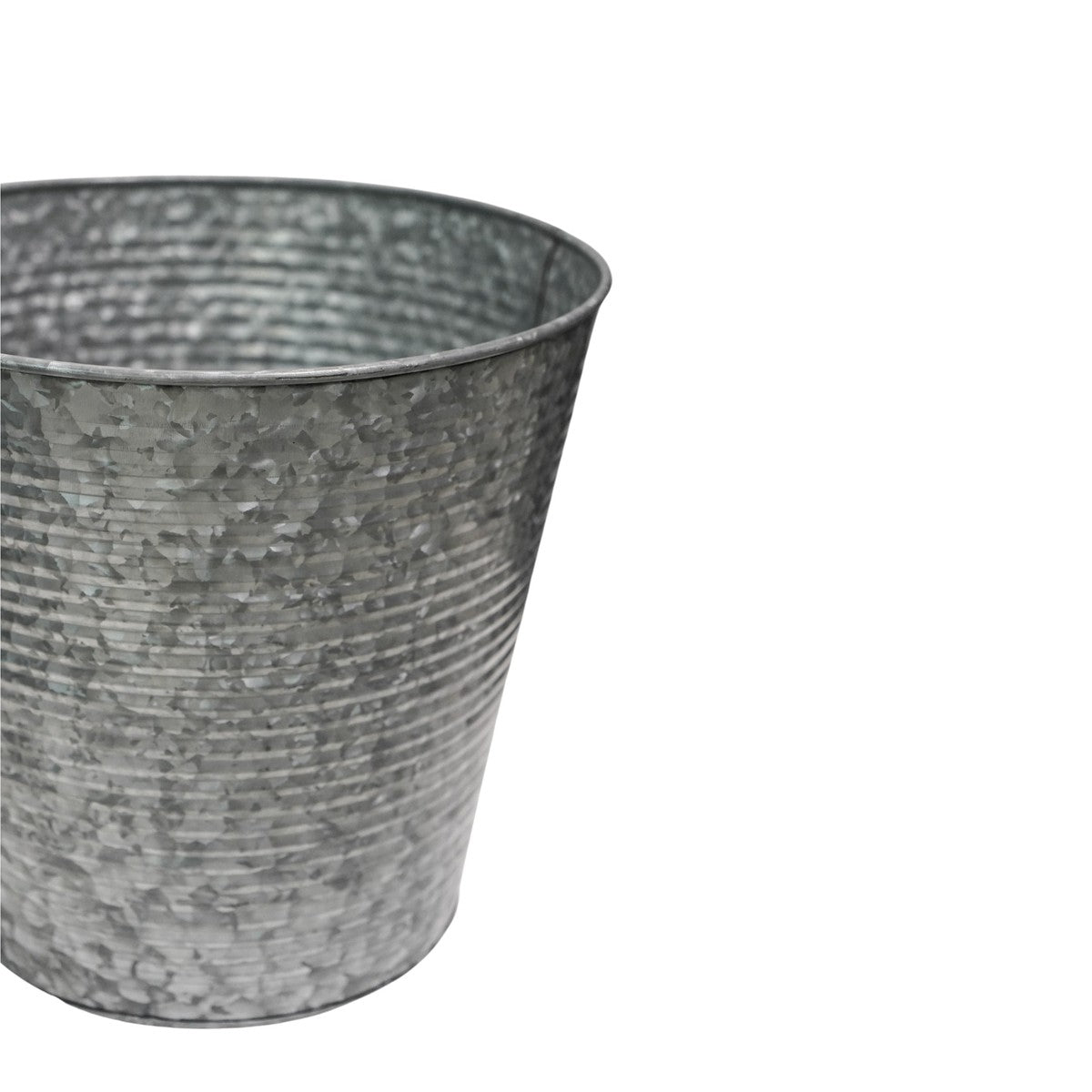 Ivyline Ribbed Galvanised Planter