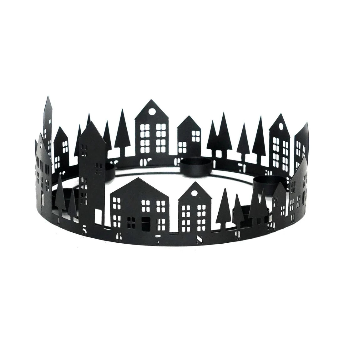 Ivyline Round Advent Tealight Centrepiece Metal Black