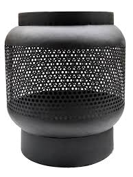 Ivyline Tall Buttermere Basket Outdoor Fire Pit Black-Beaumonde