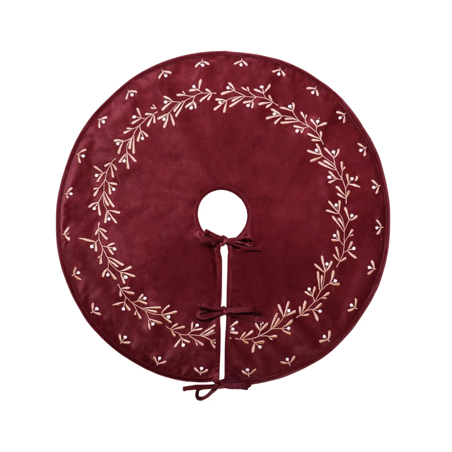 Ivyline Velvet Mistletoe Tree Skirt