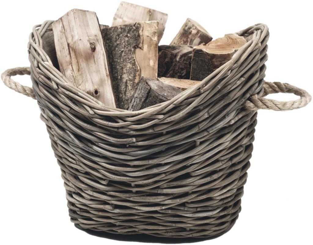 Ivyline Wicker Log Basket Oval Lined-Beaumonde