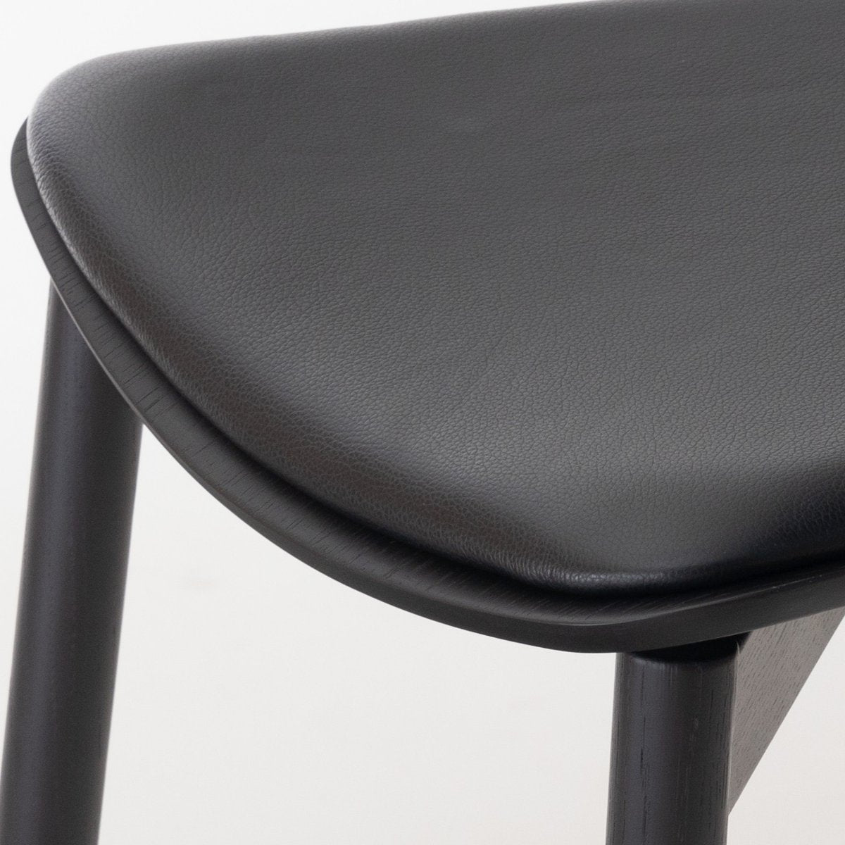 john green black otis chair upholstered  black leather seat