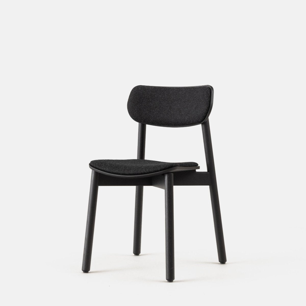 john green black otis chair upholstered  black wool  seat and back