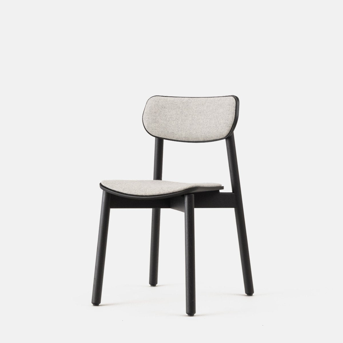 john green black otis chair upholstered  grey wool  seat and back