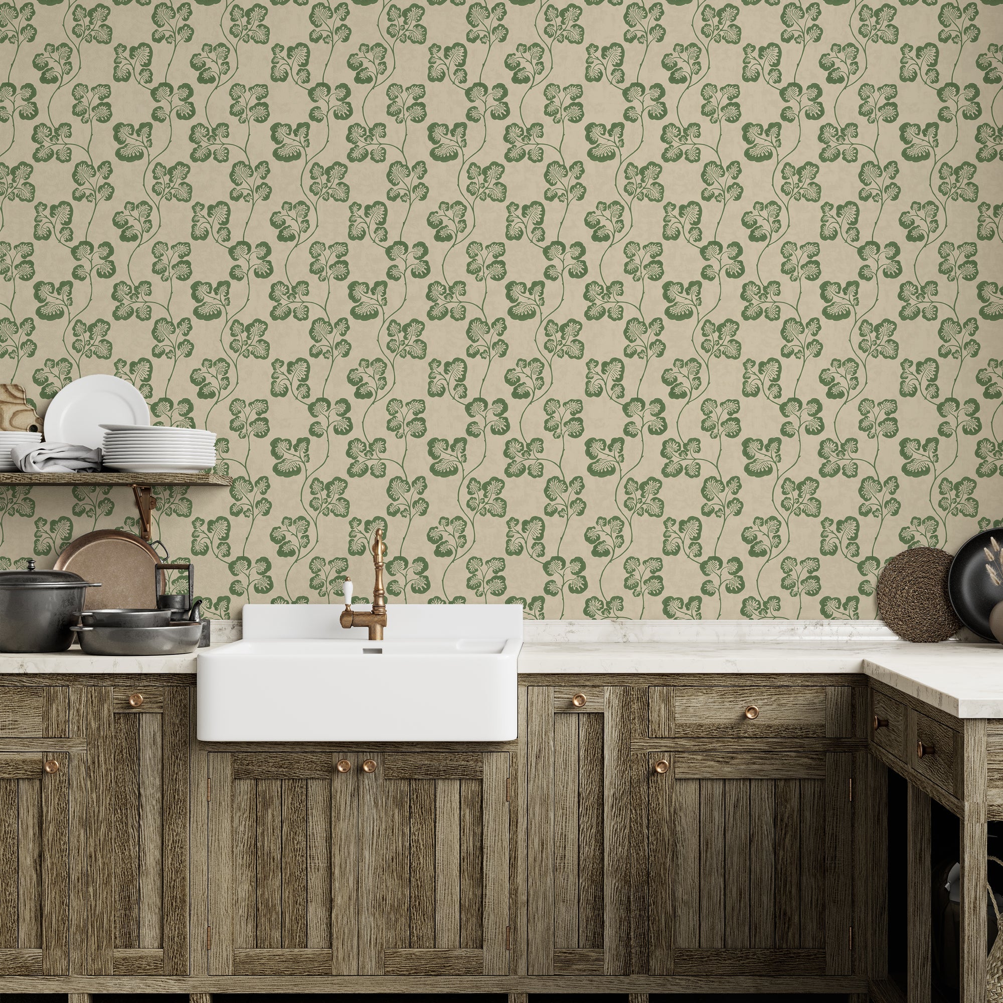 Josephine Munsey Cabbage Check Wallpaper-Beaumonde