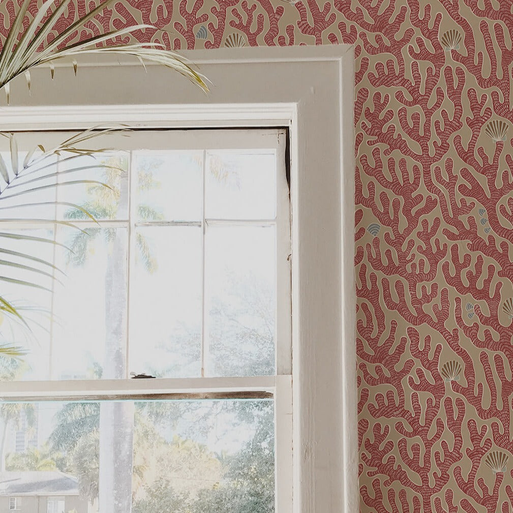 Josephine Munsey Coral Wallpaper-Beaumonde