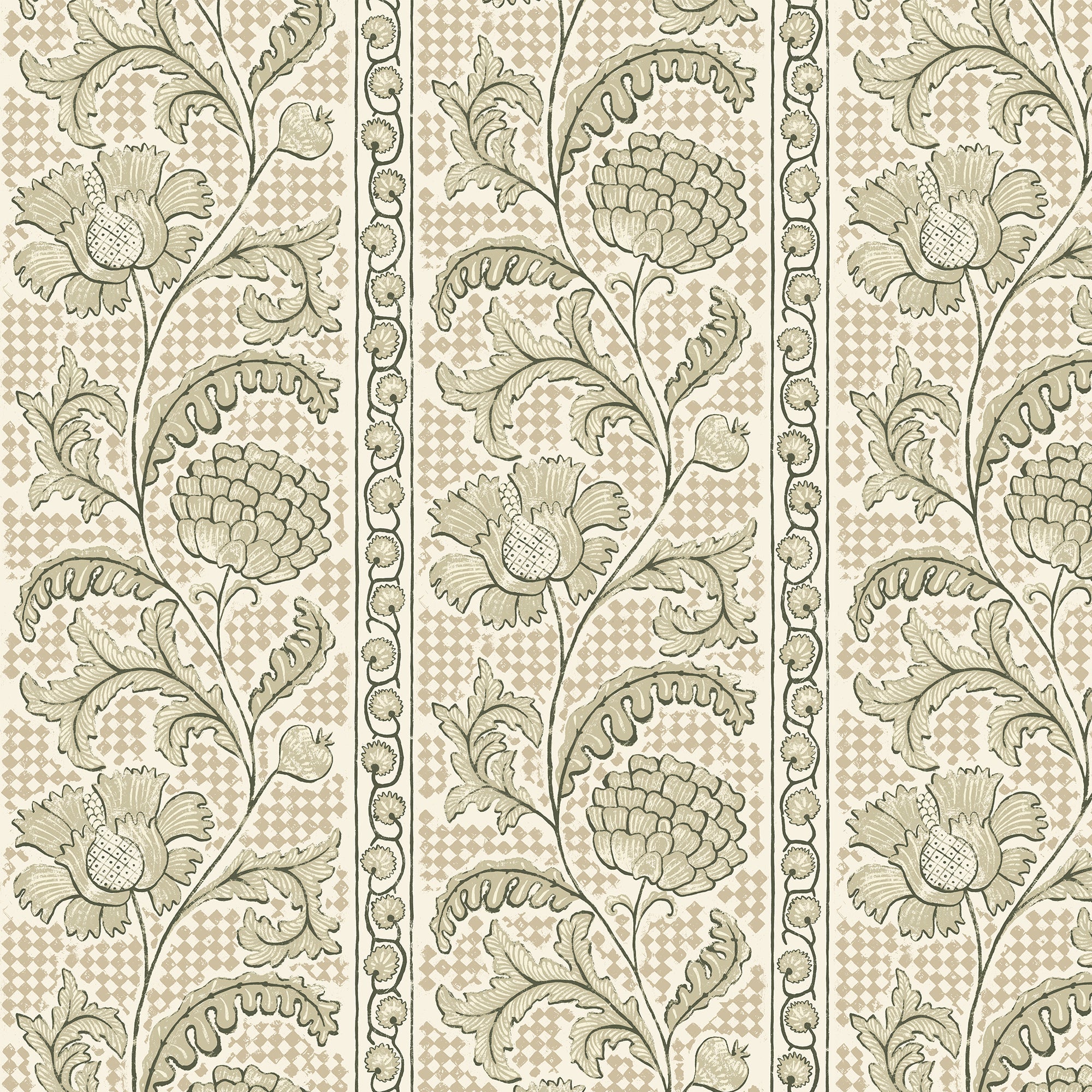 Josephine Munsey Floral Check Wallpaper-Beaumonde