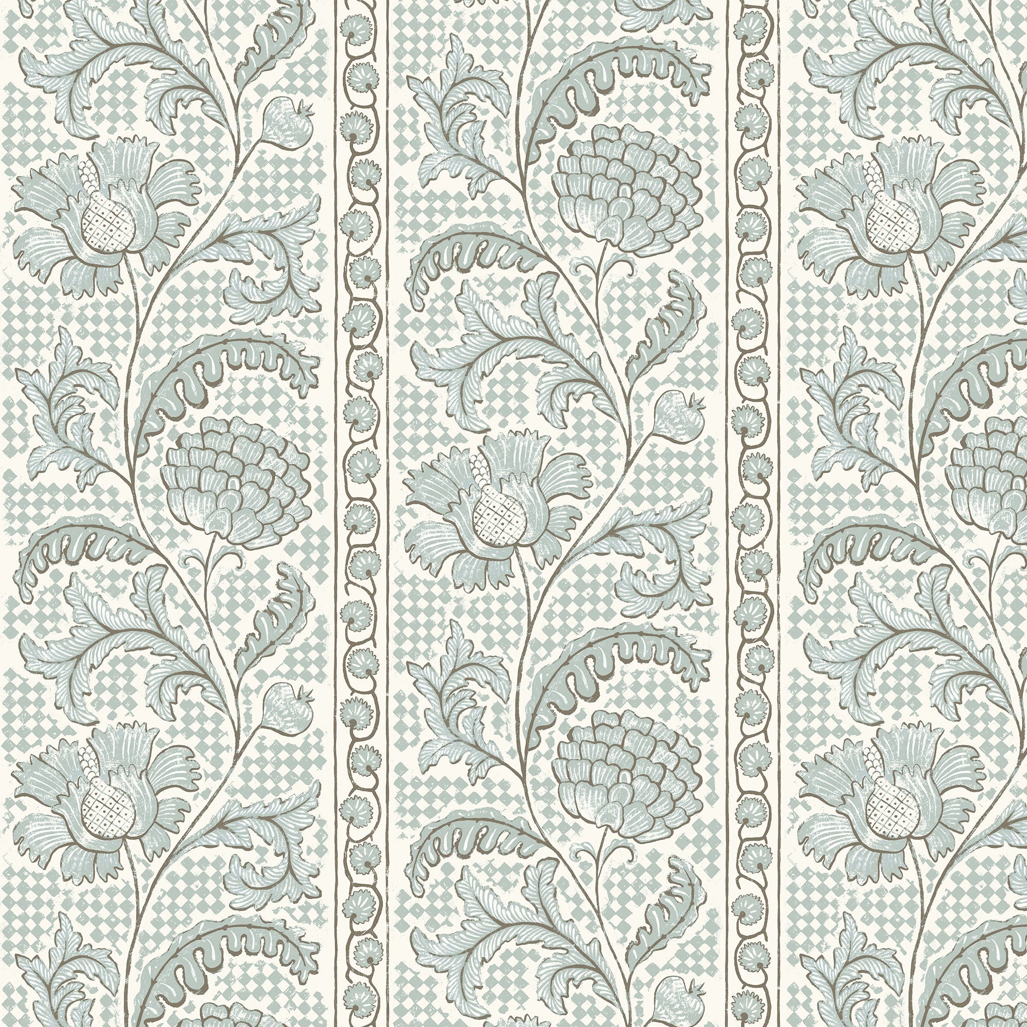 Josephine Munsey Floral Check Wallpaper-Beaumonde