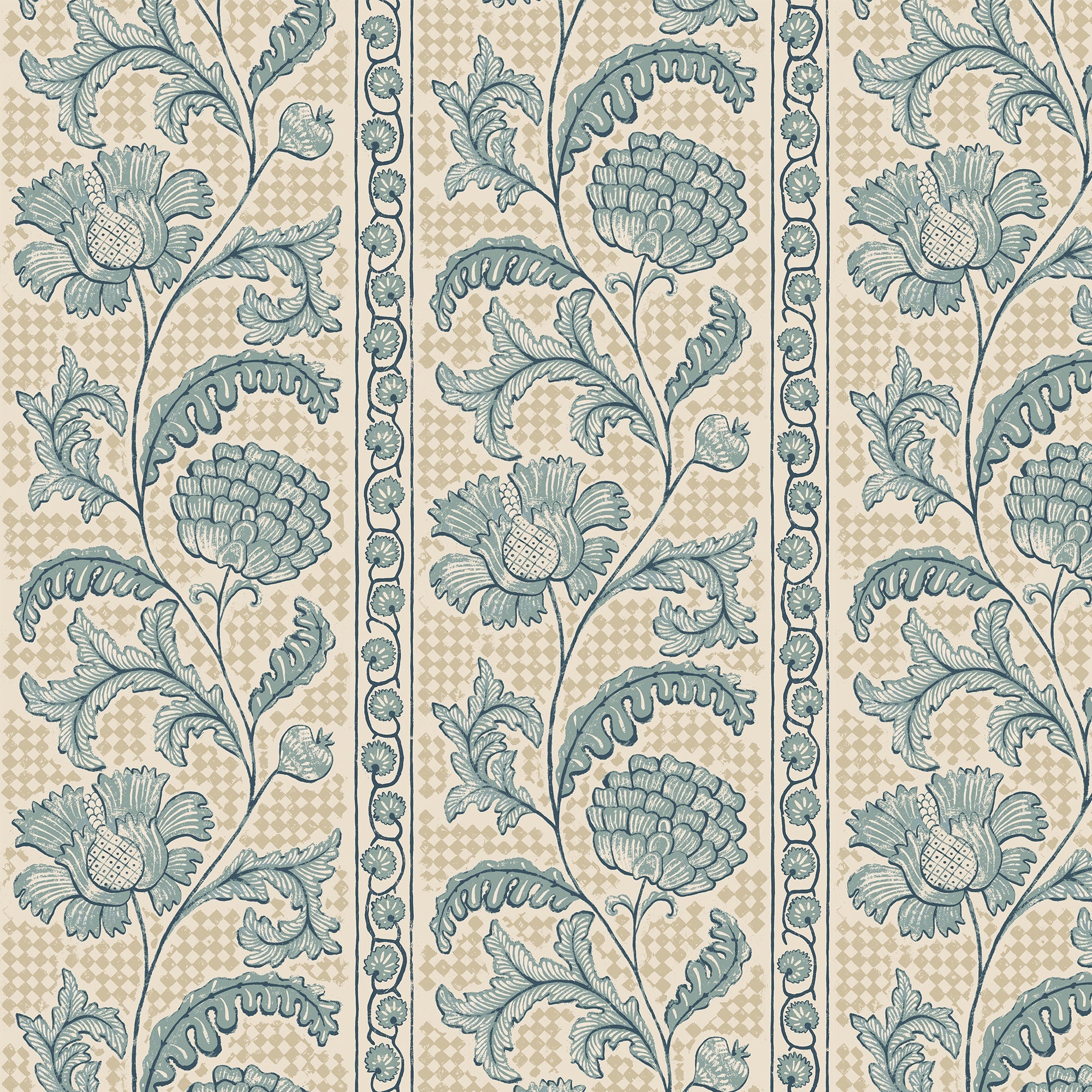 Josephine Munsey Floral Check Wallpaper-Beaumonde