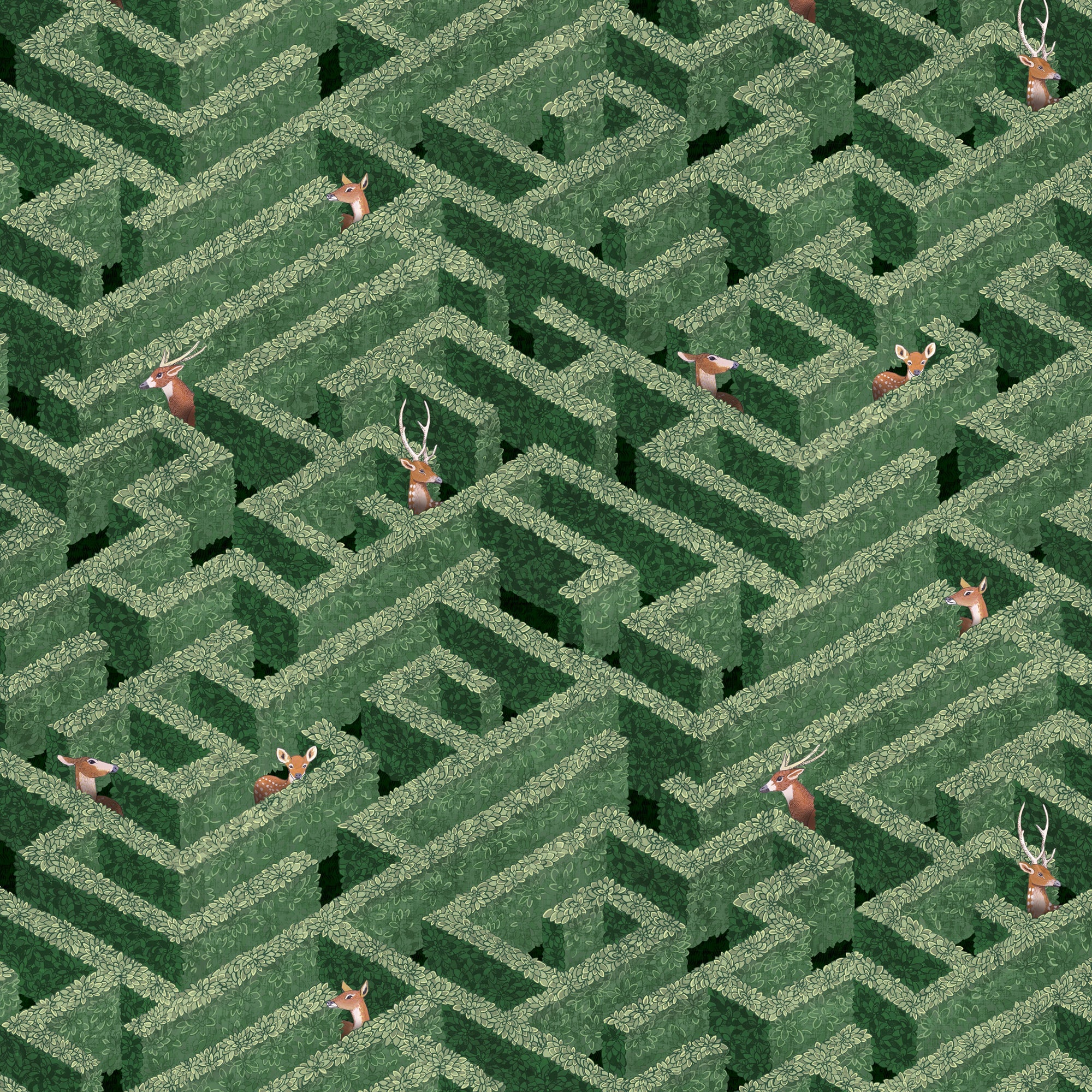 Josephine Munsey Labyrinth With Deers Wallpaper-Beaumonde