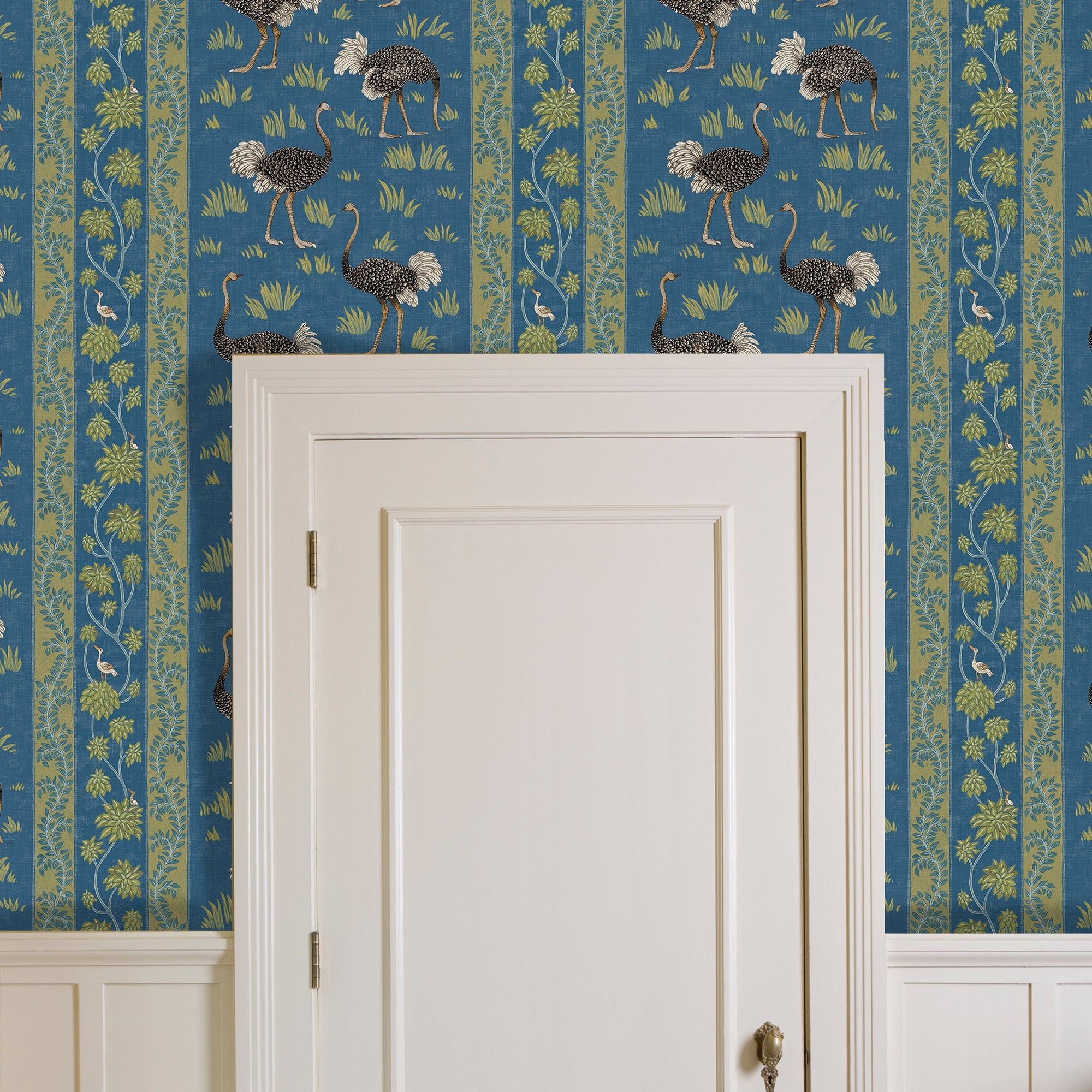Josephine Munsey Ostrich Stripe Wallpaper-Beaumonde