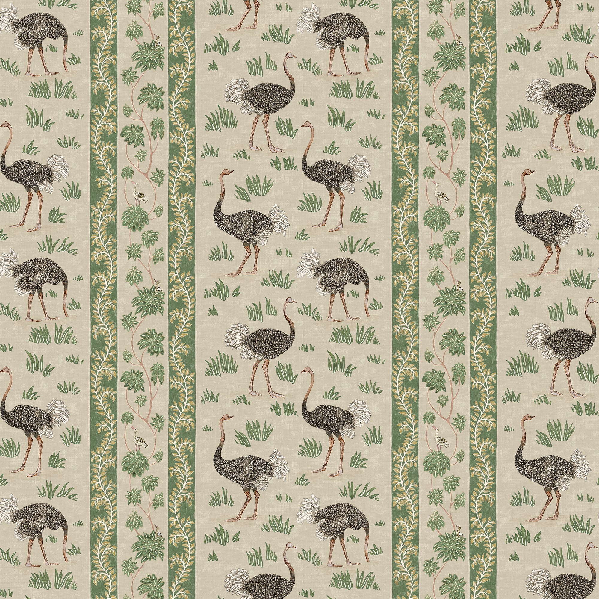 Josephine Munsey Ostrich Stripe Wallpaper-Beaumonde