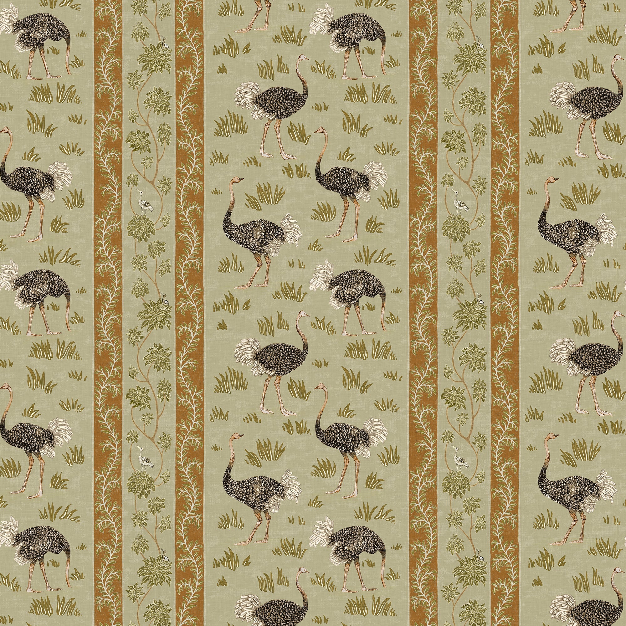Josephine Munsey Ostrich Stripe Wallpaper-Beaumonde