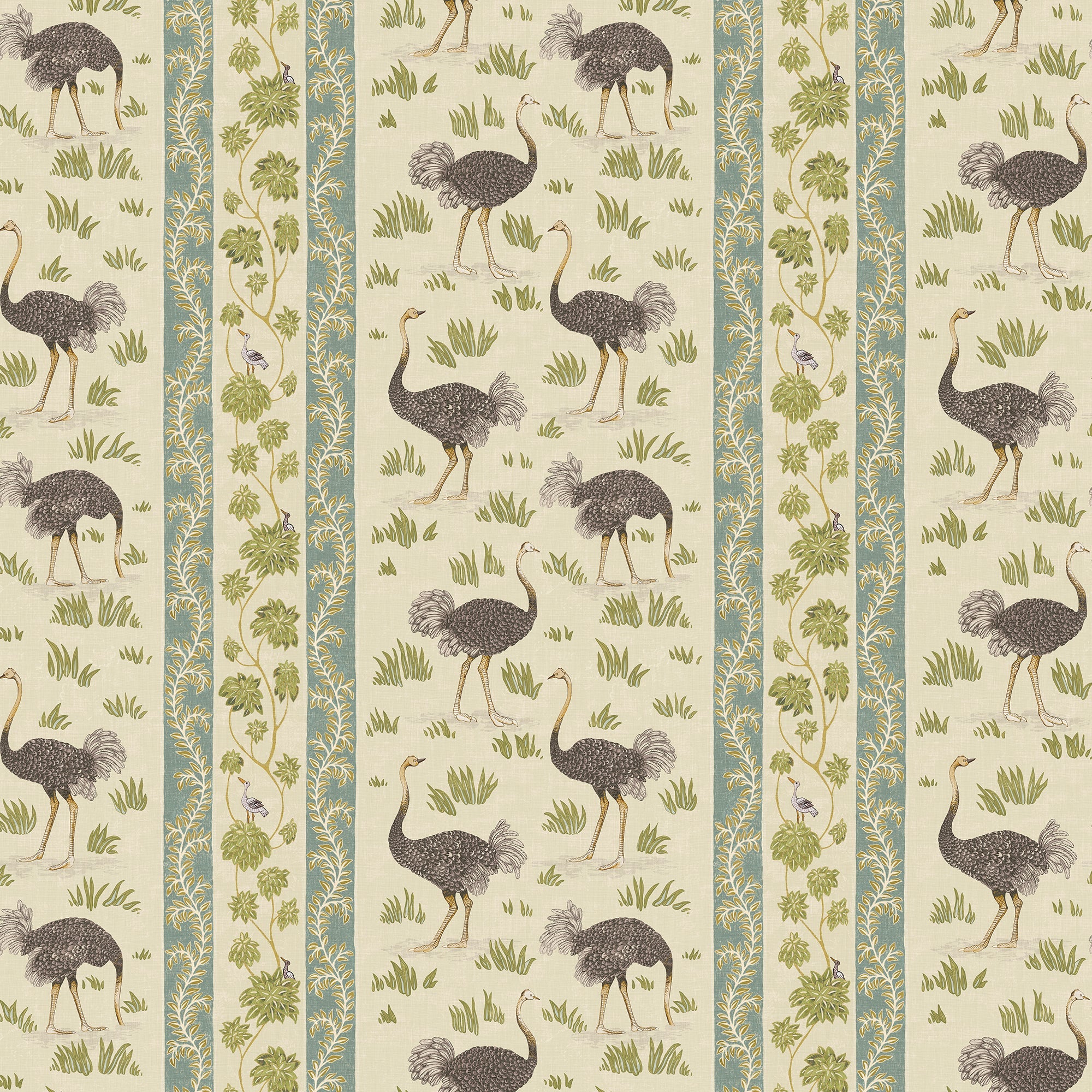 Josephine Munsey Ostrich Stripe Wallpaper-Beaumonde