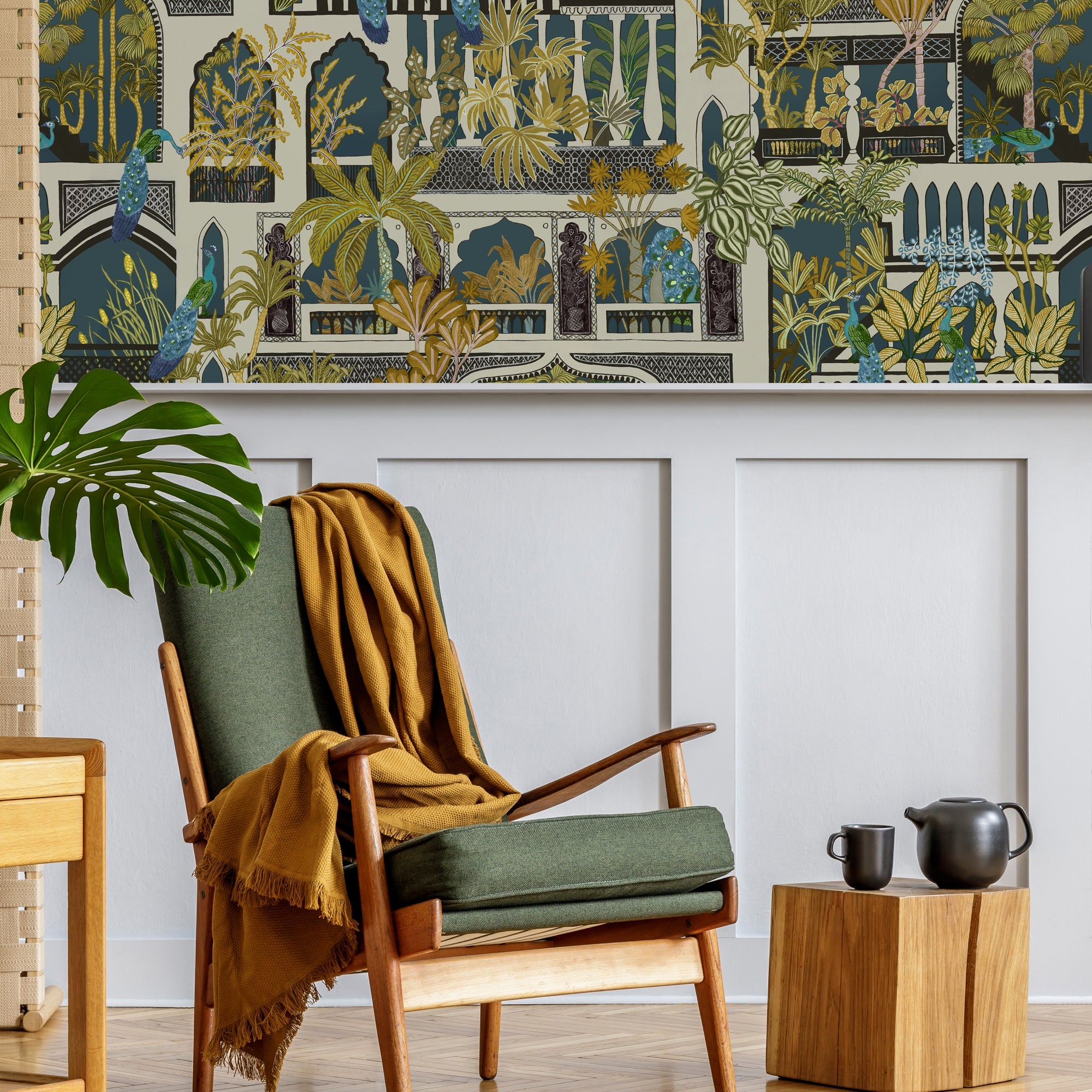 Josephine Munsey Peacock Arches Wallpaper-Beaumonde